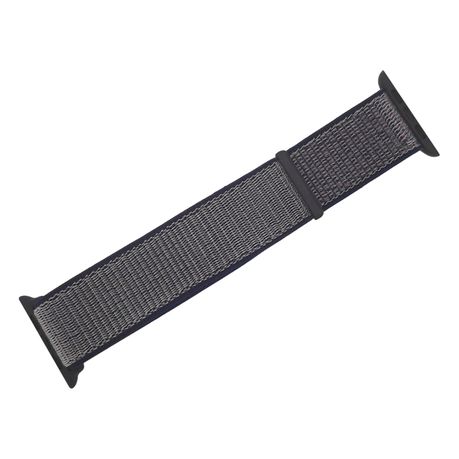 Black Nylon Hook N' Loop Watch Band - Carbon