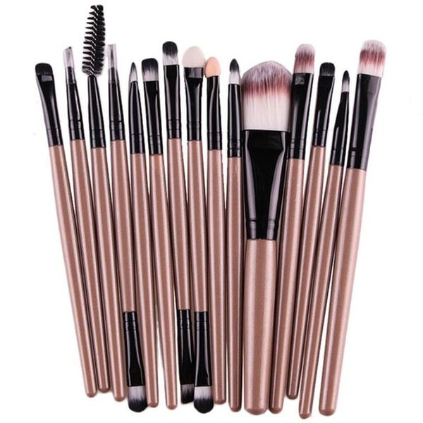 Focallure 15pc Makeup Brush Set - Brown