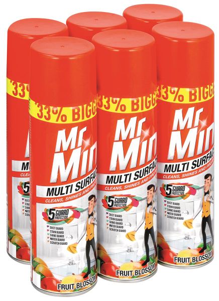 Mr Min 6 x 400ml, Multi Surface Cleaner, Furniture Polish, Fruit Blossom