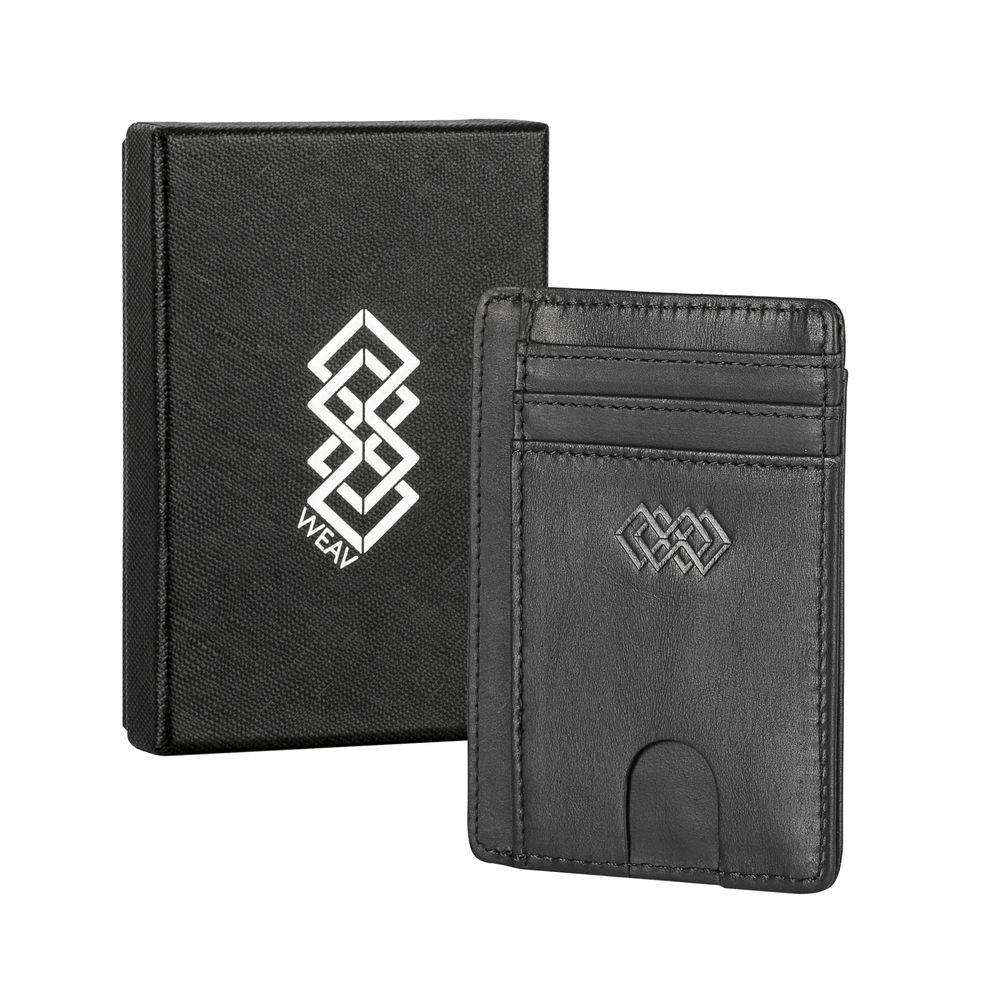 WEAV RFID Blocking Genuine Leather Slim Wallet Black Buy Online in South Africa