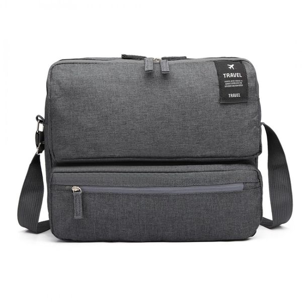 Multi-Compartment Travel Carry Bag with Shoulder Strap - Black