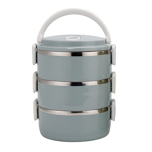 3 Layers Insulated Stainless Steel Lunch Box Food Container - Blue