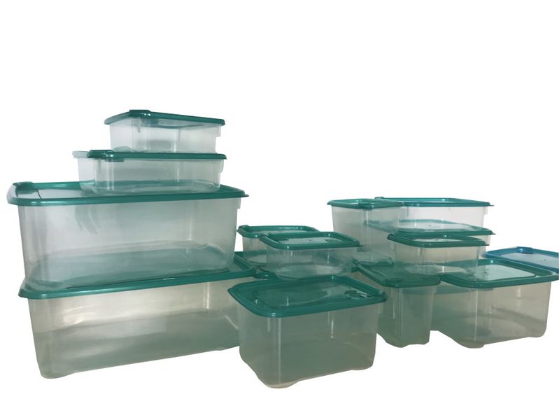 17 Piece Plastic Food Storage Containers Set - Microwave &amp; Dishwasher Safe