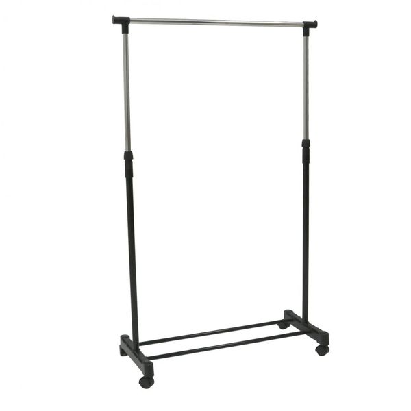 Hazlo Single Layer Cloths Hanging Rail Rack with Wheels