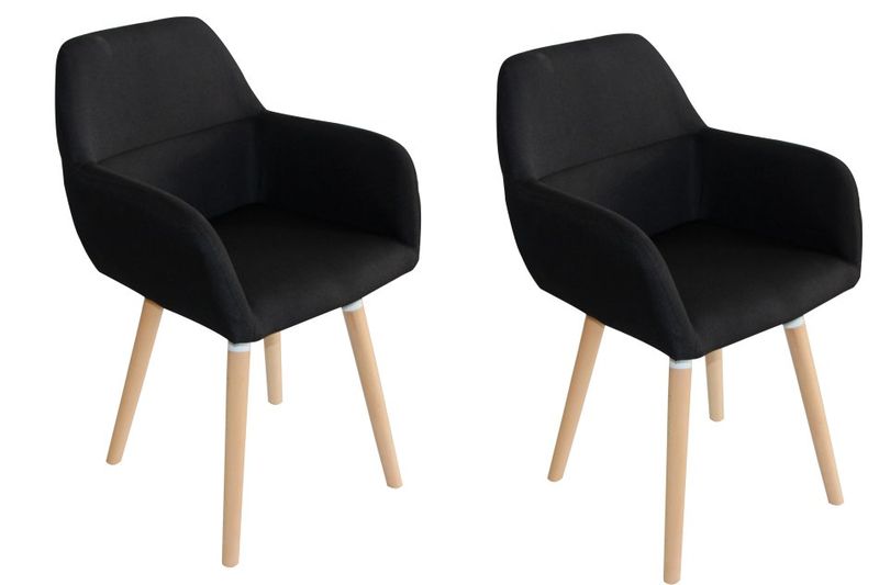 Hazlo Stylish Lounge Office Armchair (Set of 2) - Black