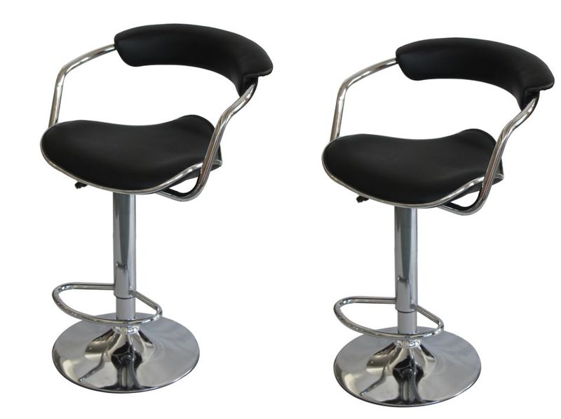 Hazlo Swivel Adjustable Bar Stool Kitchen Chair (Set of 2) - White