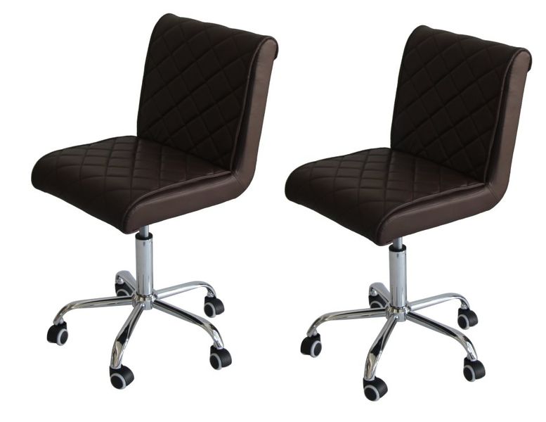 Hazlo Swivel Adjustable Faux Leather Kitchen Bar Stool (Set of 2) - Black