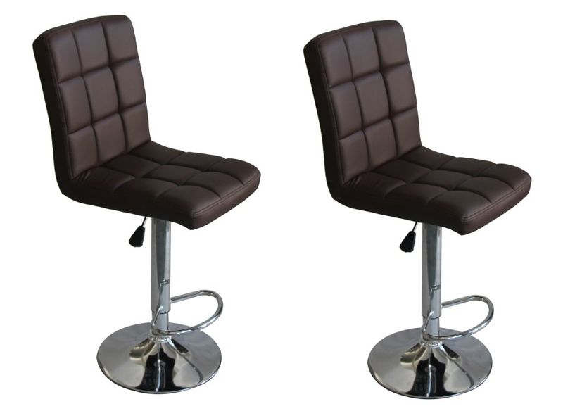 Hazlo Faux Leather Swivel Kitchen Bar Stool Chair (Set of 2) - Brown