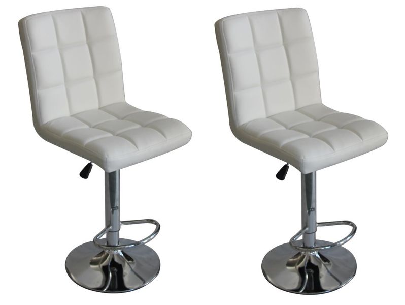 Faux Leather Swivel Kitchen Bar Stool Chair (Set of 2) - Black