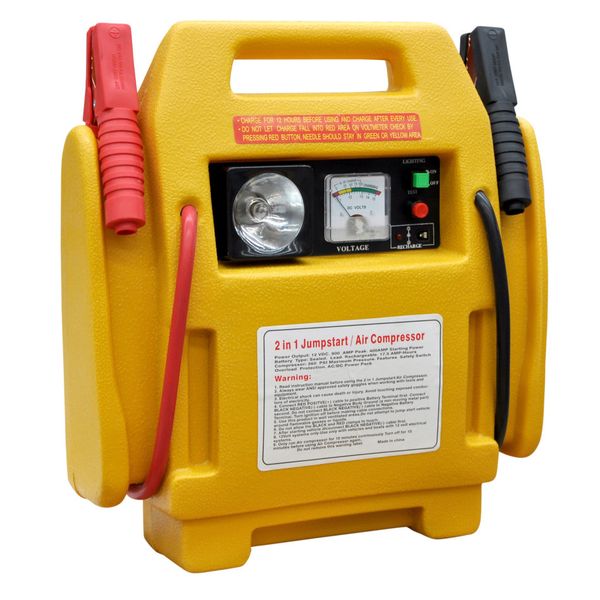 2-in-1 Emergency Car Jump Starter with Tire Air Compressor