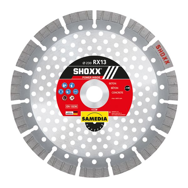 Samedia Diamond Blade 230mm Segm Ind Reinf. Concrete Speed Cut Shoxx Rx13