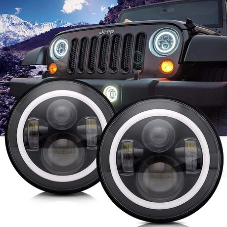 7'' Round Black LED Headlight for Jeep for 2 | Buy Online in South Africa |  