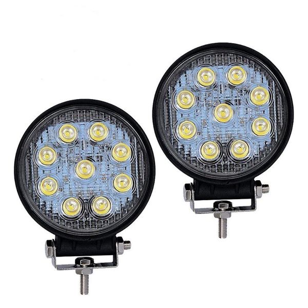 4 Inch 27W Round LED Light Pods Work Light Flood Beam For 2