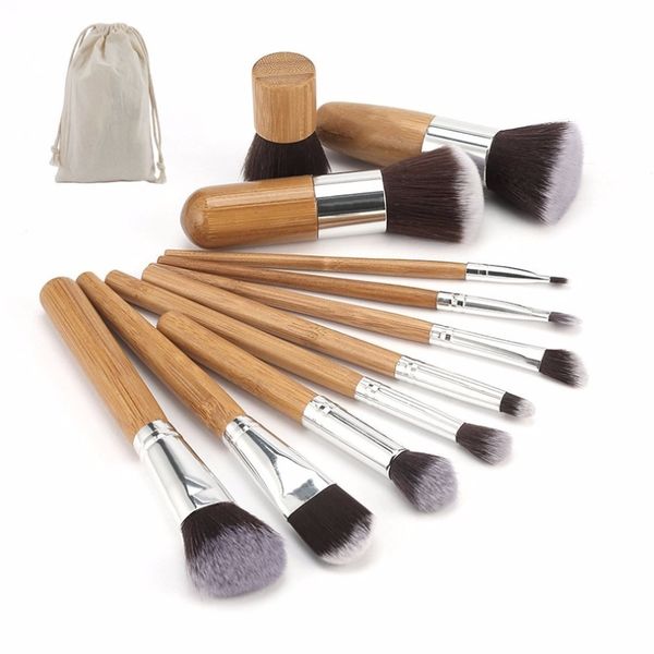 GreenLeaf 11 Piece Bamboo Makeup Brush Set