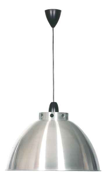 Aluminium Dome Pendant with Black Cord - 400mm