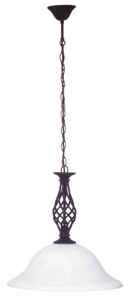 Bright Star Lighting Alabaster Glass with Black/Gold Pendant