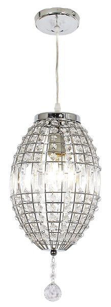 Bright Star Lighting Polished Chrome Pendant with Clear Acrylic Crystals