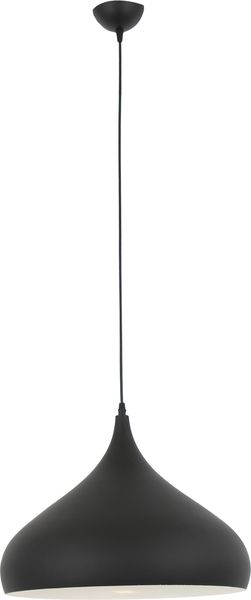 Bright Star Lighting Matt Black Aluminium Dome Pendant W/Black Cord - 310mm