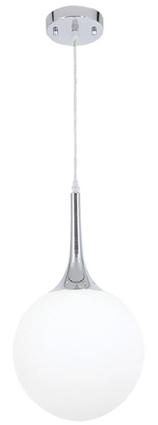 Bright Star Lighting Polished Chrome Pendant with Opal Glass