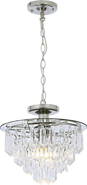 Bright Star Lighting Polished Chrome with Clear Acrylic Crystals