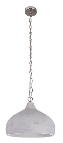 Bright Star Lighting Satin Chrome with Cement Pendant Dome Finish