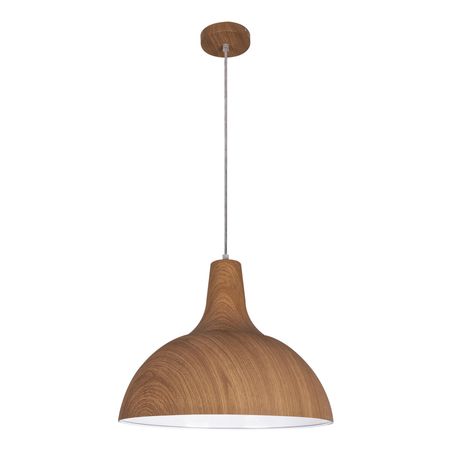 wood and copper pendant light