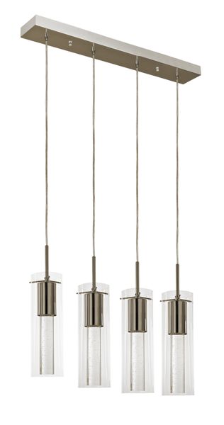 Bright Star Lighting Polished Chrome Bar with 4 Clear Outer Glass