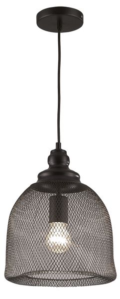 Bright Star Lighting Metal Pendant with Black Mesh Surround