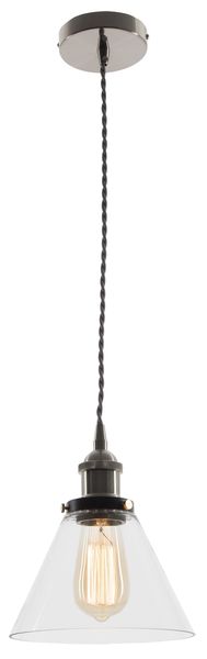 Bright Star Lighting Satin Chrome Pendant with Clear Glass