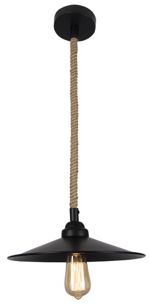 Bright Star Lighting Metal Pendant with Rope and Shade