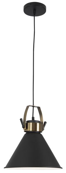 Bright Star Lighting V Shaped Metal Pendant with Metal Décor