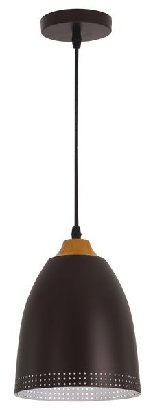 Bright Star Lighting Metal Pendant with Wood Finish