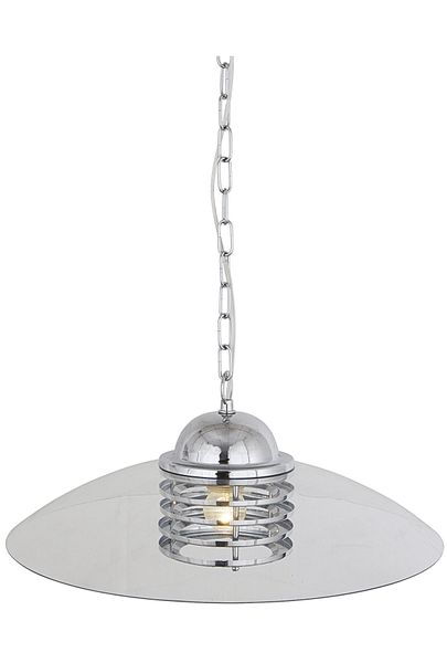 Bright Star Lighting Polished Chrome with Smoky Glass Pendant