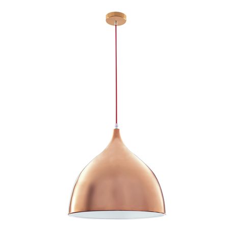 wood and copper pendant light