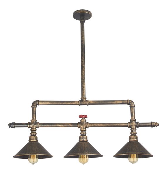 Bright Star Lighting Copper Coloured Pendants on a Bar with Shades