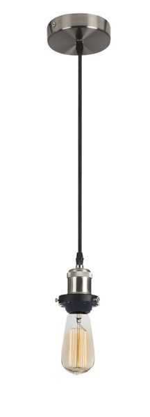 Bright Star Lighting Satin Chrome Cord Pendant with Clear Glass
