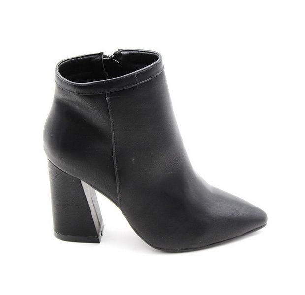 Madonna Medium Block Heel Ankle Boot Black