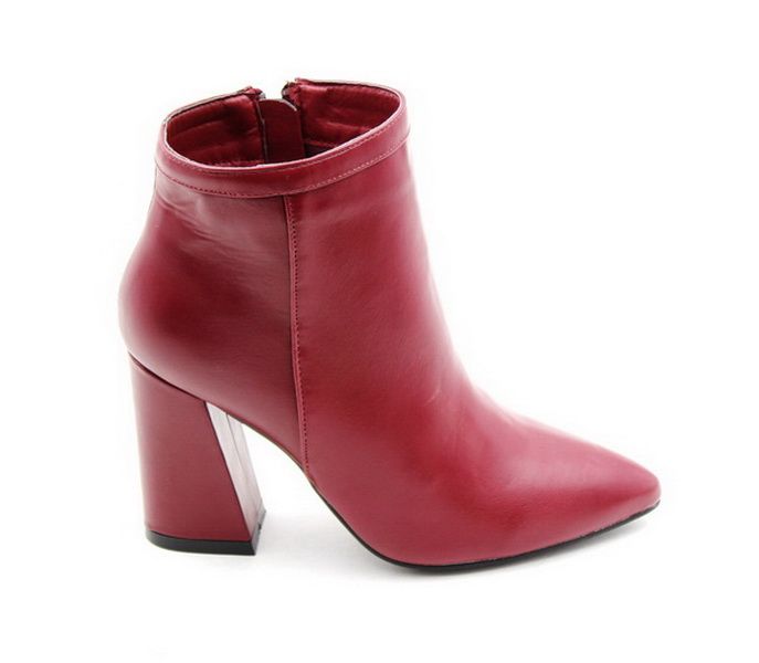 Madonna Medium Block Heel Ankle Boot Wine