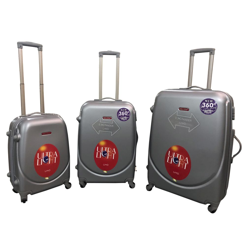 3 Piece Lightweight Luggage Set Silver Shop Today. Get it Tomorrow