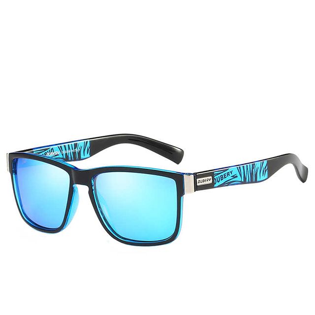 Dubery High Quality Men's Polarized Sunglasses Black & Blue / Blue