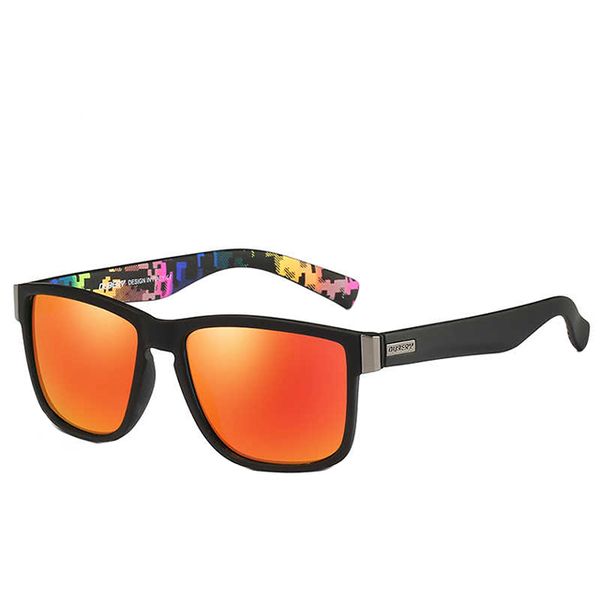 Dubery High Quality Men's Polarized Sunglasses - Sand Black / Orange