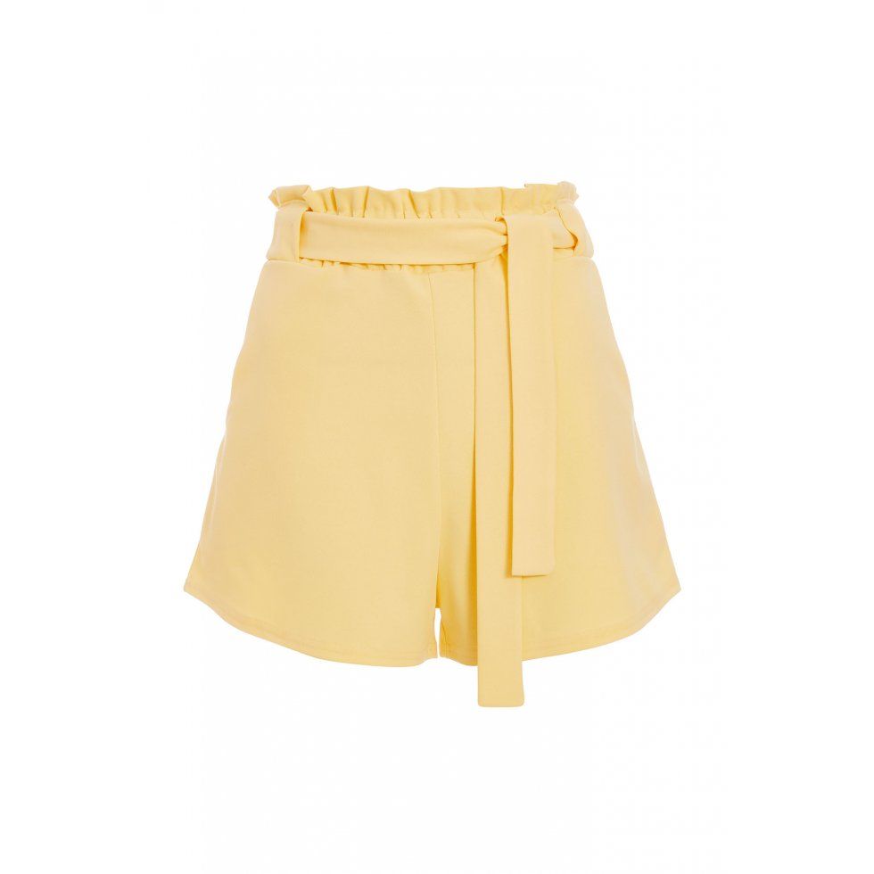 Quiz Ladies Sam Faiers Yellow Paperbag Shorts - Light Yellow | Shop ...