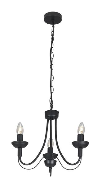 3 Light Simple Black Chandelier