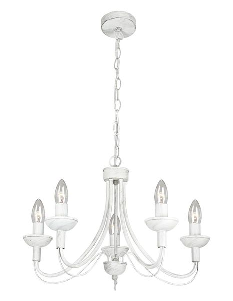 5 Light Simple Fossil White Chandelier