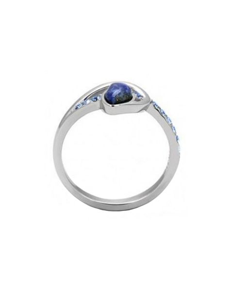 Miss Jewels- Stainless Steel Snowflake Obsidian and Crysta Ring