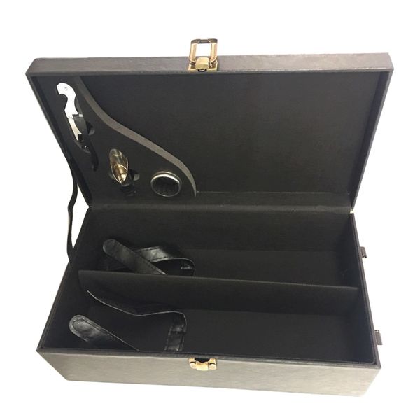 Black Top Handle Travel Wine Box