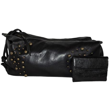 black studded purse