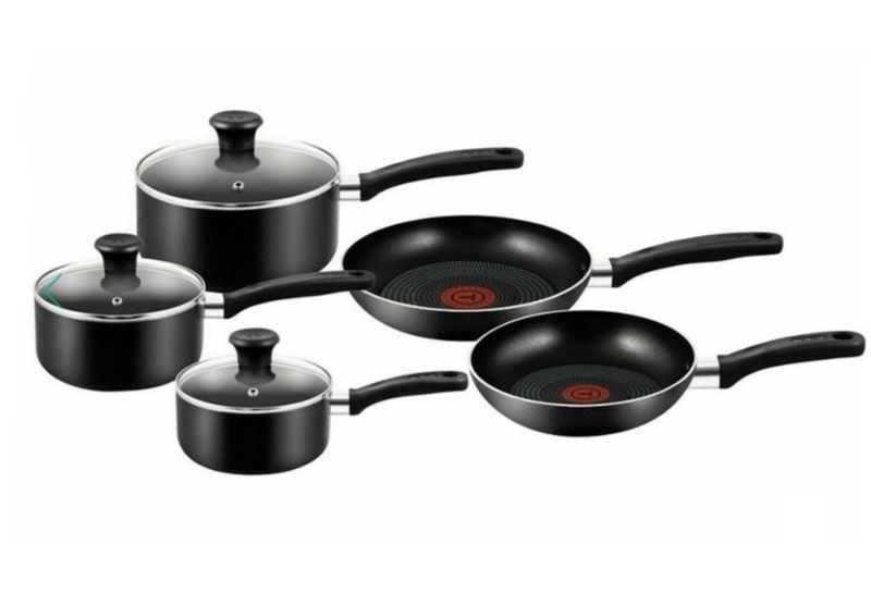 Tefal Black Aluminium Non-Stick 8 Piece Cookware Set