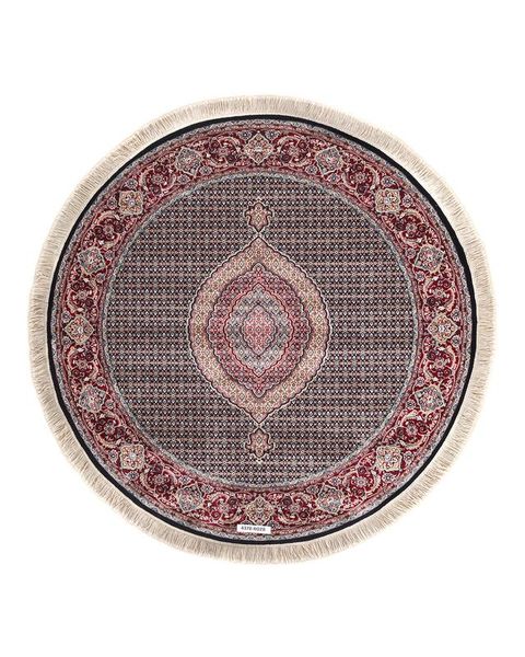 Apadana M-Tabriz Navy Blue &amp; Red Border Round (200x200)