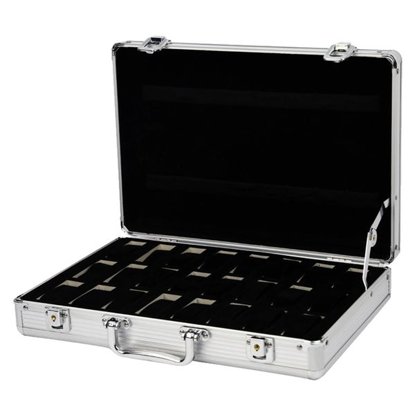 24 Grid Aluminum Alloy Watch Storage Box